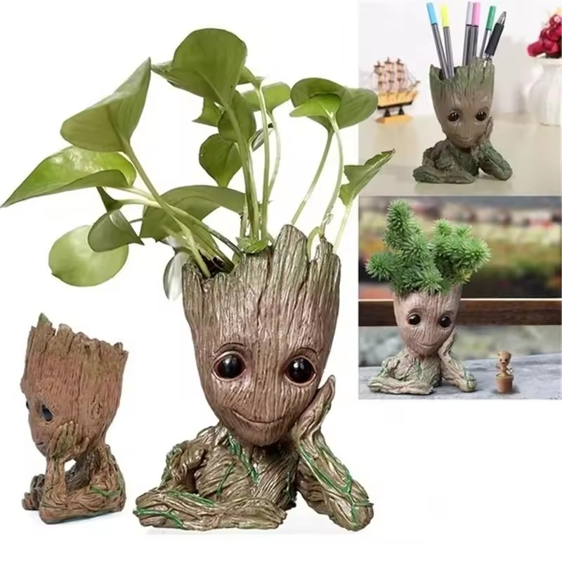 groot vase, stationery holder, desk organiser, toothbrush holder