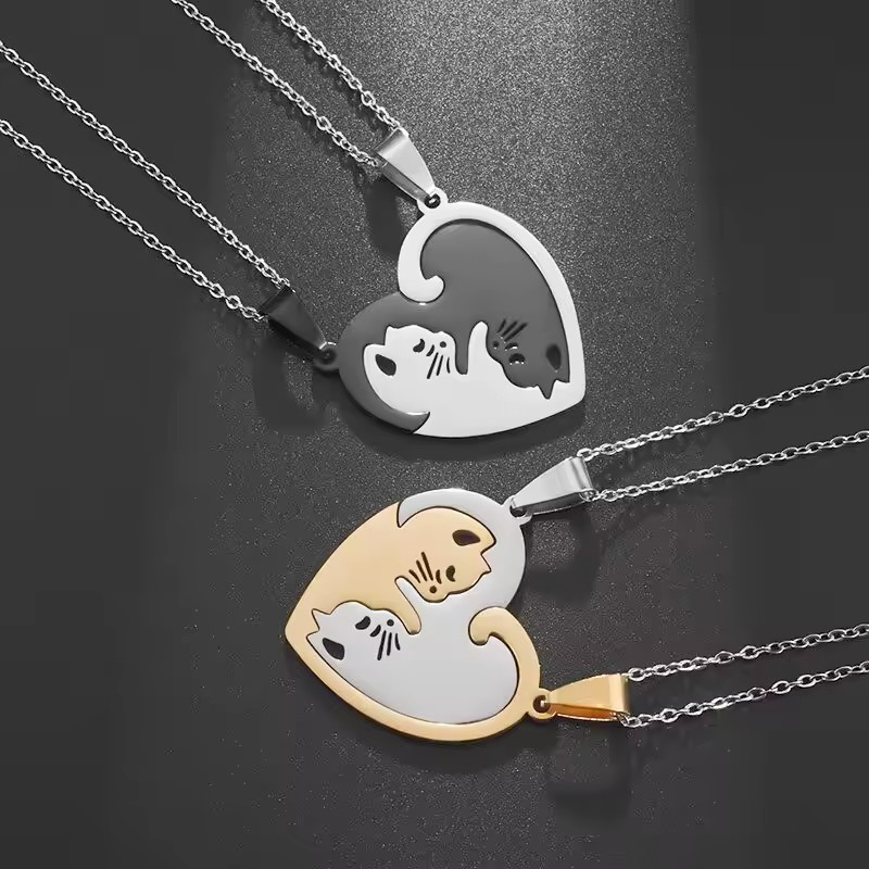 Matching Heatrs Cat Necklace