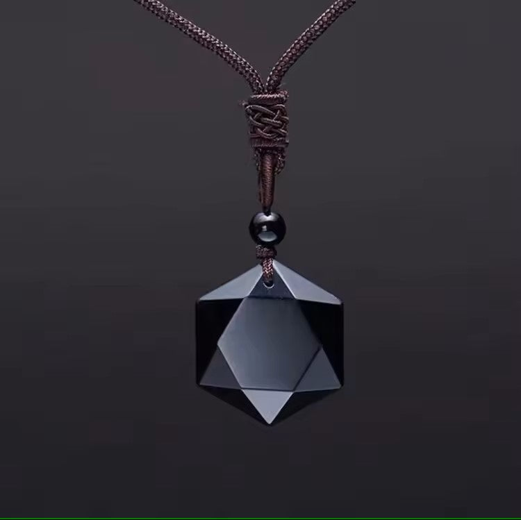 Obsidian Pendant Necklace