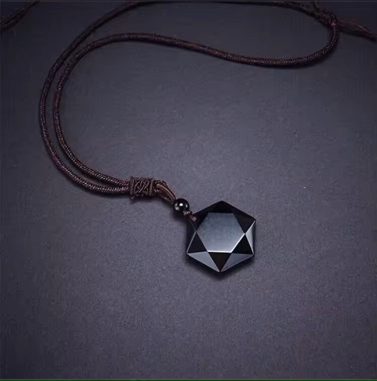 Obsidian Pendant Necklace