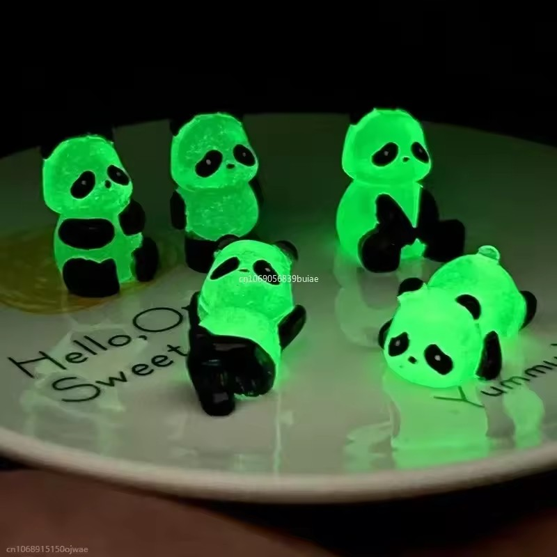 luminous green glowing panda decor minifigures