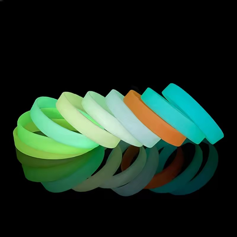 Luminous glow in the dark silicone bangles different mixed colours